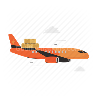 Download logistic, airplane, aeroplane, plane, box, package, air
